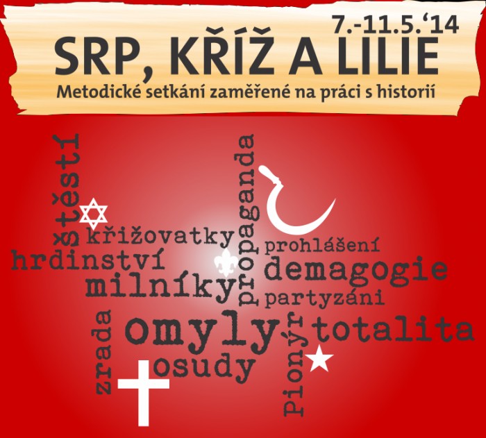 Srp, kříž a lilie